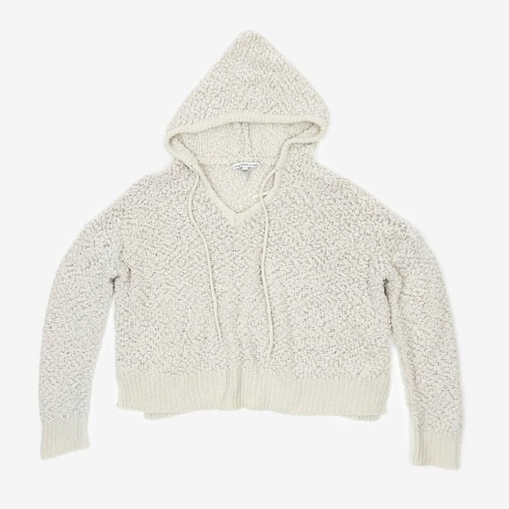 Young Fabulous & Broke Popcorn Knit Hoodie Sweater Size S Cream Clean Girl Comfy - Picture 6 of 14